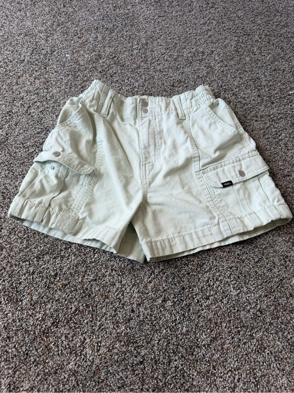 Vans Sidewalk Cargo Shorts Womens XS Pale Aqua Mint Green Utility Skater